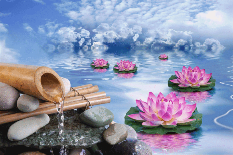 Moving water and bamboo